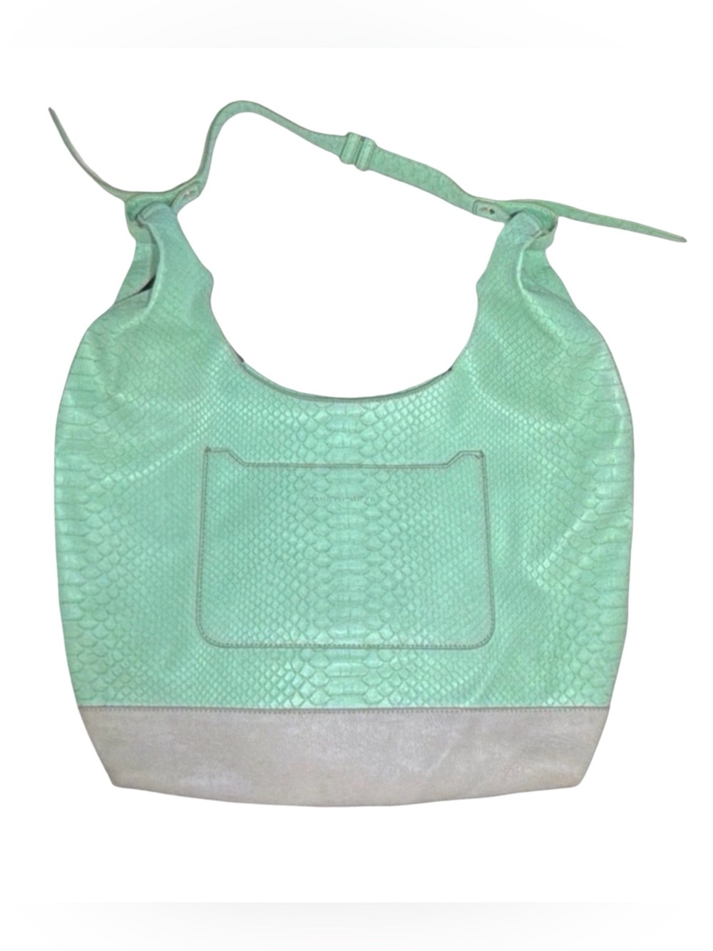 Danielle Nicole Green Faux Leather Hobo Bag | Textured Snake Embossed Shoulder - Picture 2 of 11
